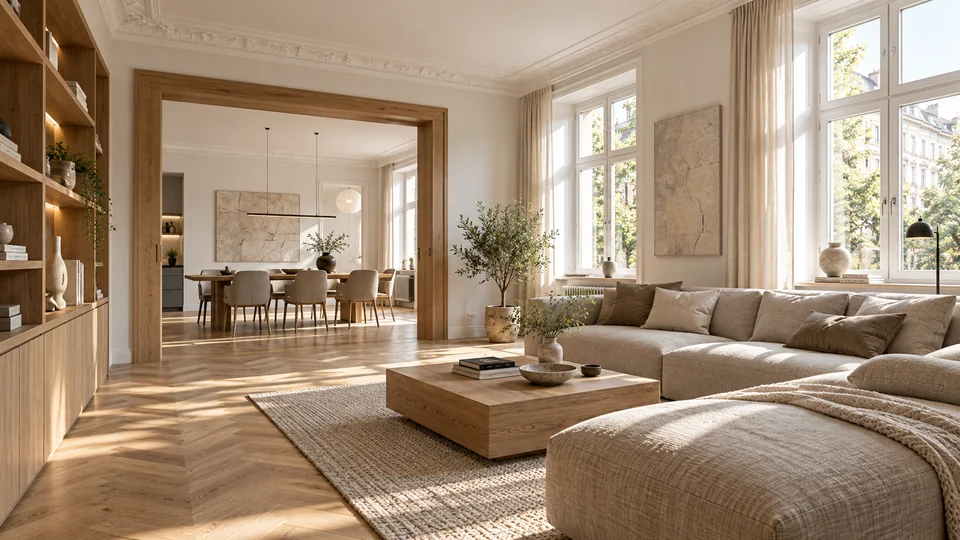 Modernisierter Altbau mit hellem Wohn- und Essbereich